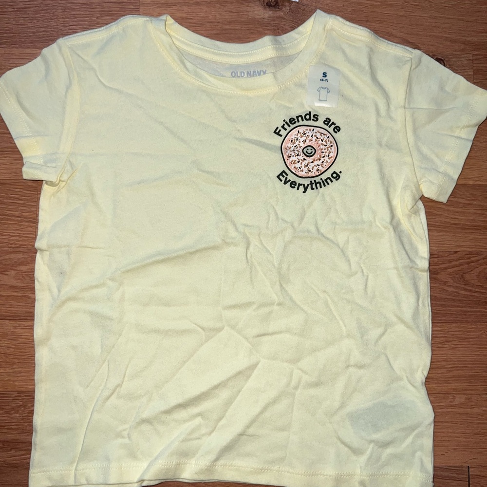 Old Navy Pale Yellow Girls' Donut Graphic Tee
